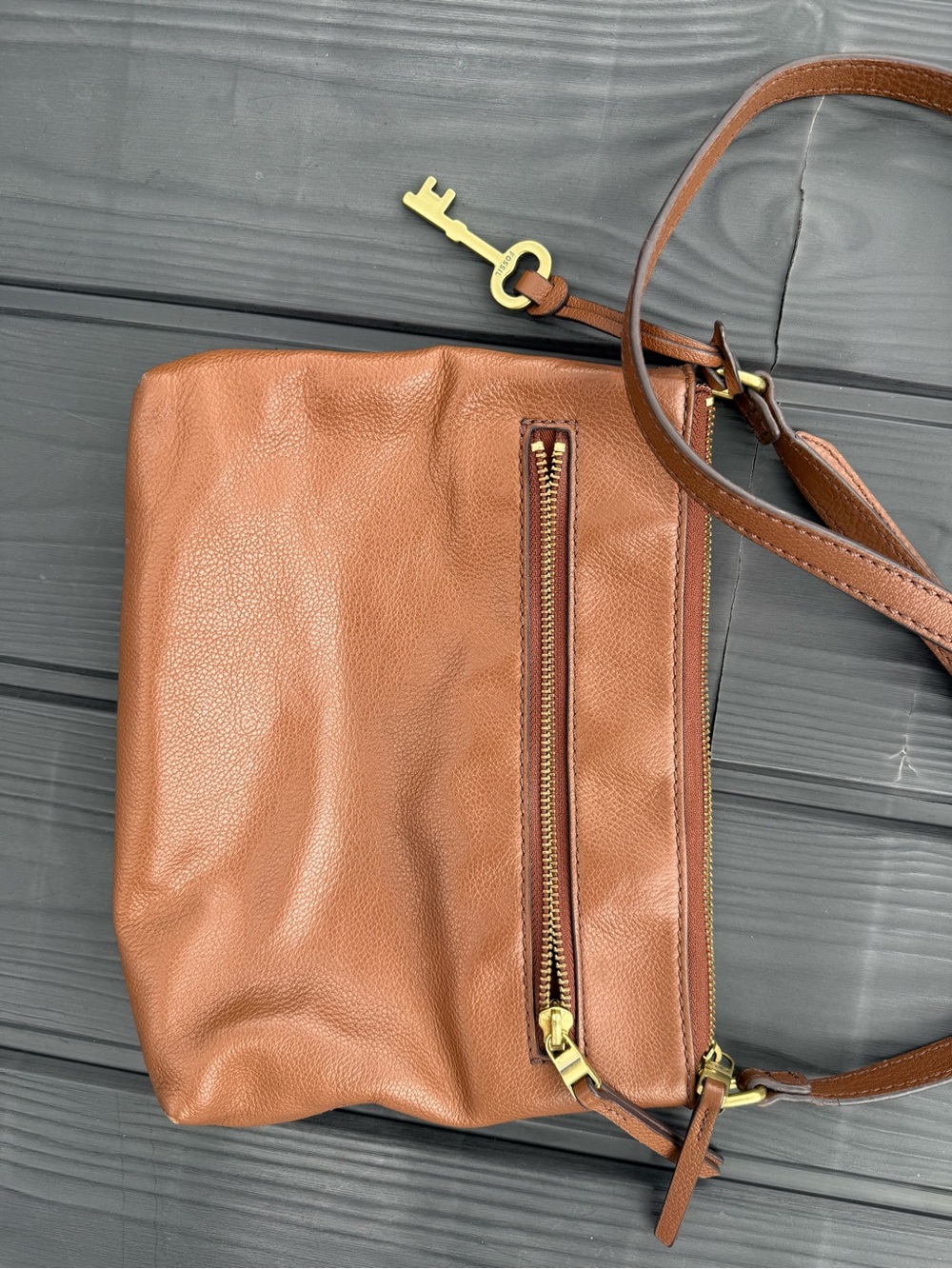 Fossil Brown Leather Crossbody Bag 🤎